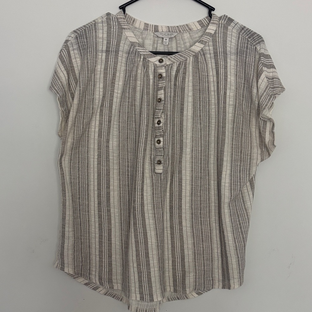 Lucky Brand Striped Button-Up Blouse